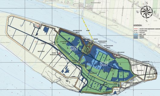 In het blauwgroen gearceerde deel van Tiengemeten komt de waterteunisbloem voor In het blauwgroen gearceerde deel van Tiengemeten komt de waterteunisbloem voor